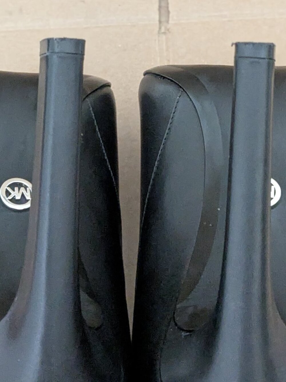 Michael Kors Lawson Booties Women:s High Heel Open Toe Black Leather Sz 11 $165 - Picture 10 of 14